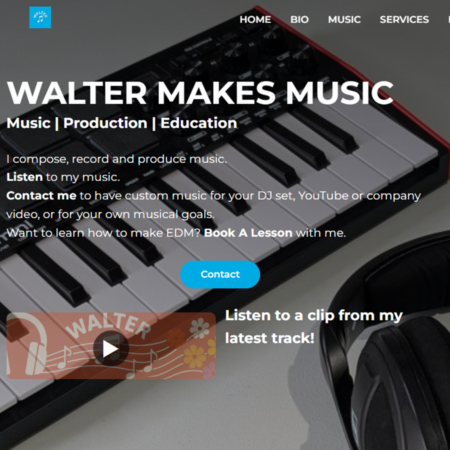 Music website Walter makes music
